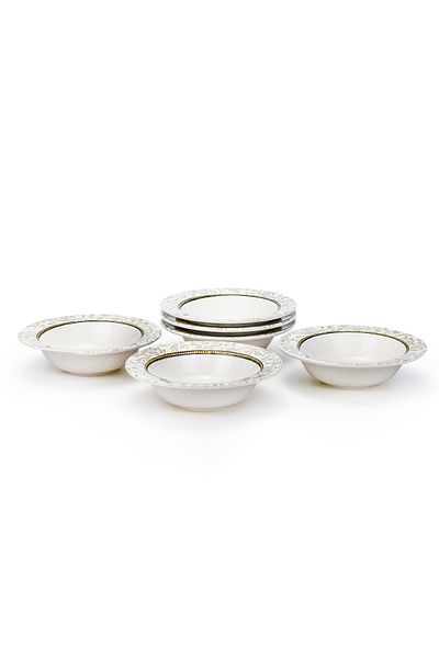 Edessa Ceramic Elana 17Cm Round Serving Bowl, White (Set of 6)