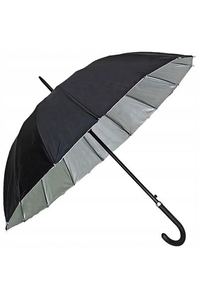 Azaris PARASOL PARASOLKA AUTOMATYCZNA RZĄDOWA 16 DRUTÓW DUŻA WŁÓKNO UV CZARNA