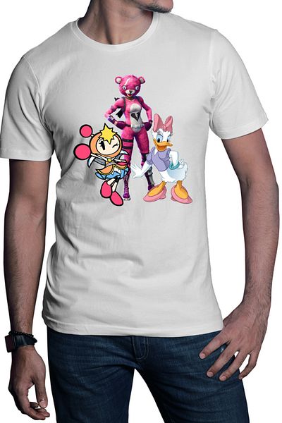 OEM Men's T-shirt Bomberman Donald Duck Daisy Fortnite Fluffly Funny