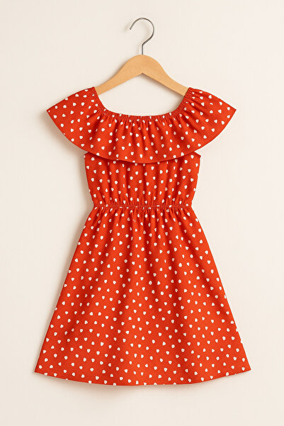 Hilal Akıncı Kids Rochie cu flori pentru fete, cu umăr dezactivat