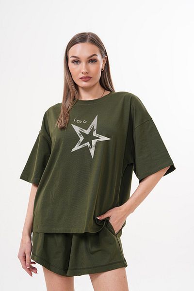 JANSO GROUP -Men's Cotton Printed Star Short Sleeve Tshirt Oversize Big Size