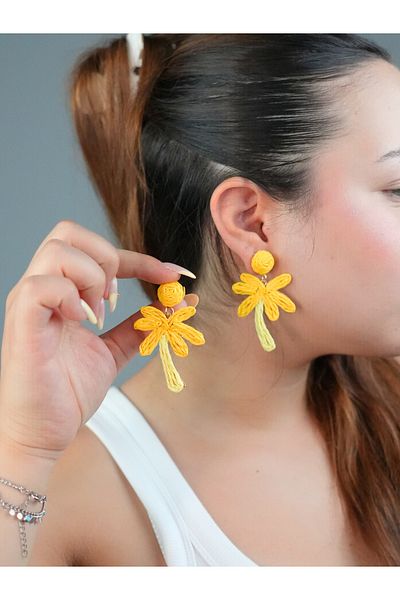 Sumen Butik Summer Dangle Earrings with Palm Tree Model