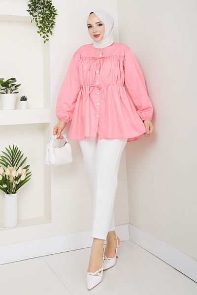 Pamuk Butik Women's Drawstring Tie Detailed Shirt