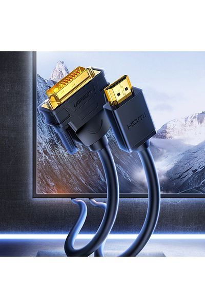 Ugreen Dwukierunkowy kabel przewód HDMI - DVI 2m czarny