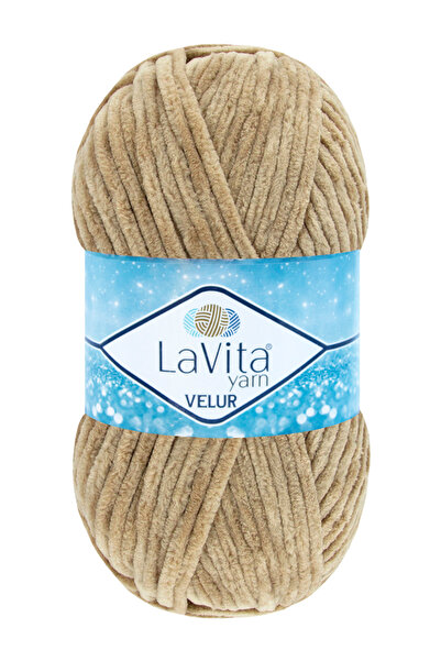 LaVita Yarn Velur Kadife El Örgü Ipi %100 Polyester 100gr (7119 SAND)