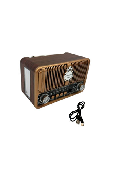 ataşbey Retro Tasarımlı RT-660 3 Band Radyolu Bluetooth Hoparlör - Güneş Pane...