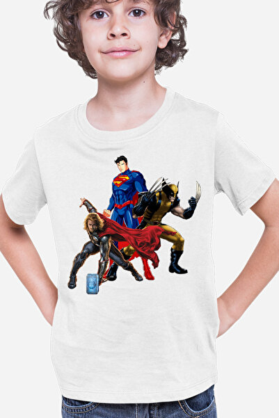 OEM Tricou copii Thor Marvel Wolverine Superman Axe Superhero