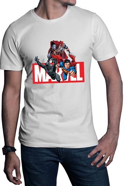 OEM Men's T-shirt Black Panther Superpowers Action Battle Superman