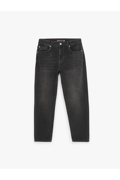 Koton Cotton Regular Waist Vintage Straight Fit Jean Pants