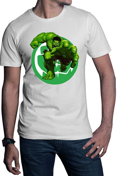 OEM Men's T-shirt Hulk Logo Icon Fist Power Comics