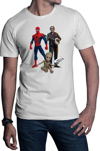OEM Men's T-shirt Spiderman Music Star Trek Baby Groot
