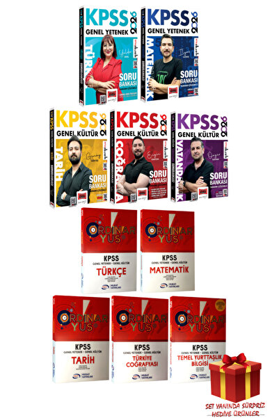 Yargı Yayınları 2026 KPSS Türkçe+Matematik+Tarih+Coğrafya+Vatandaşlık Soru Ba...
