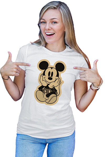 OEM Γυναικείο T-Shirt Mickey Mouse Disney Retro Καθιστικό Παιχνιδιάρικο Αστείο
