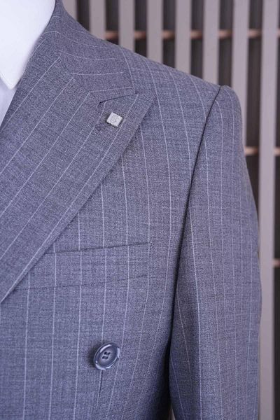 CASABA Striped Men's Double Breasted Suit 7408