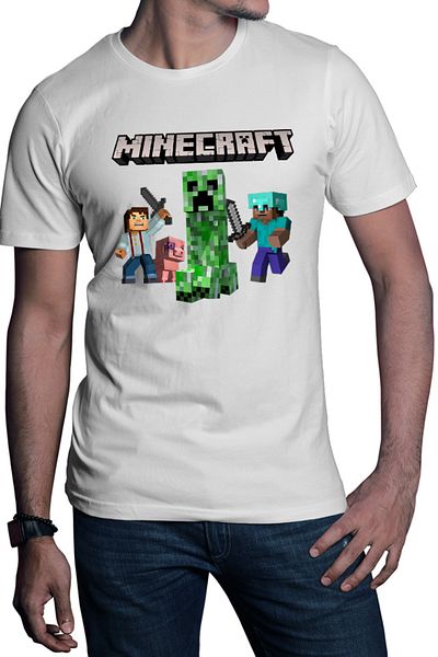 OEM Minecraft Steve Creeper Explode Logo Loot Men's T-Shirt