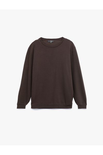 Koton Cotton Long Sleeve Basic Crew Neck Sweatshirt
