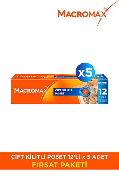 MACRO MAX Çift Kilitli Poşet - 12 Li Paket X 5