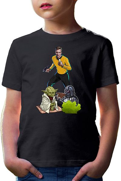 OEM Tricou copii Star Trek Star Wars Yoda Genius Master Darth Vader Spit Coffee