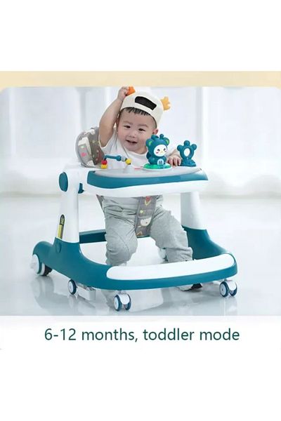 Little Mom Premergator bebelusi 2 in 1 cu functie de antepremergator Little Mom Cosmos Green, cu 6 roti silenti