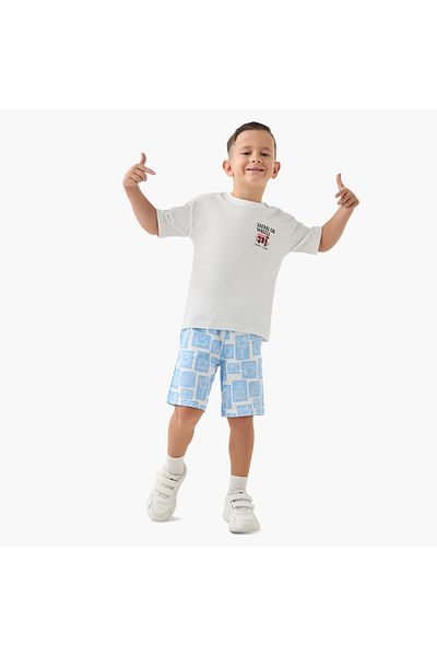 Juniors Safari Print T-shirt with Short Sleeves