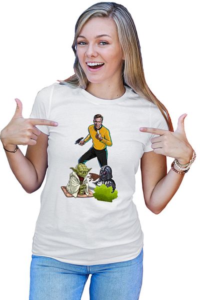 OEM Tricou Femei Star Trek Star Wars Yoda Genius Master Darth Vader Spit Coffee