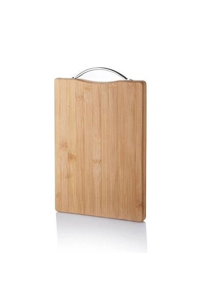 New Life Large Size Steel Handle Bamboo Cutting Board, Wooden Chopping Board 24cm X 34cm