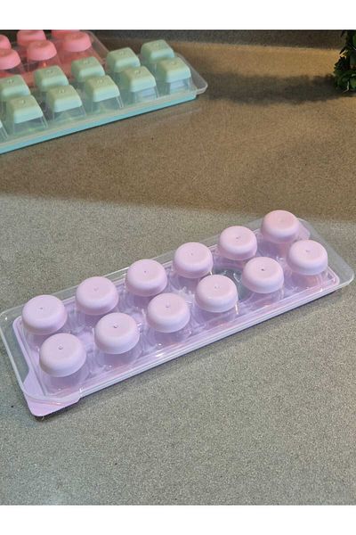 Gondol Silicone Based Thumb Ice Mold 12 Pieces Round Shape Purple Non-Stick Freezer