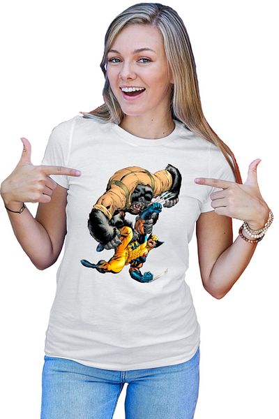 OEM Tricou Femei Wolverine Fight Monkey Monster Protect Humans