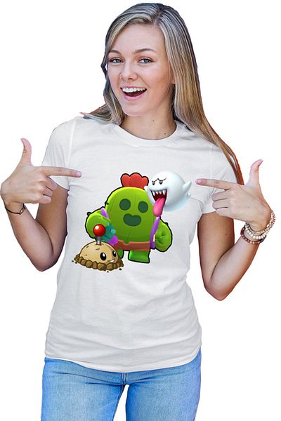 OEM Tricou Femei Brawl Stars Shooter Arena Hero Mario Ghost Plants