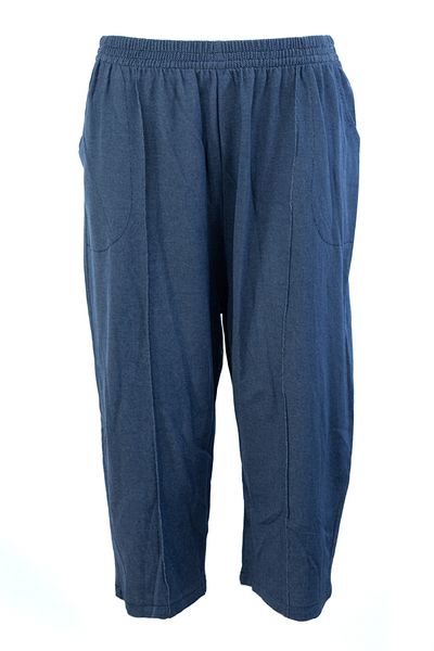 Oppland Women's Capri Viscose Combed Fabric Knee-High High Waist Elastic Flat Leg Casual with Pockets Opkkap25Mod11