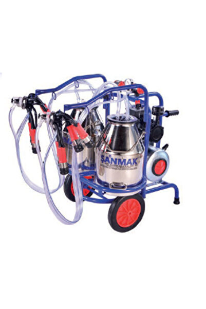 sanmak Çift Sağım Süt Sağma Makinası (Çift Güğüm - Paslanmaz)