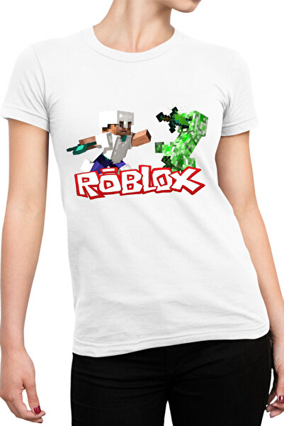 OEM Tricou Femei Roblox Minecraft Steve Creeper Fight