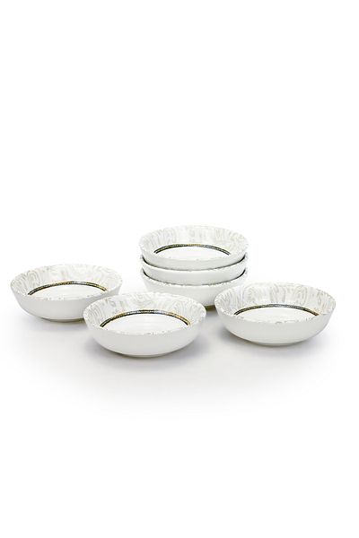 Edessa Elana 10.5cm Round Ceramic Snack Bowl, White (Set of 6)