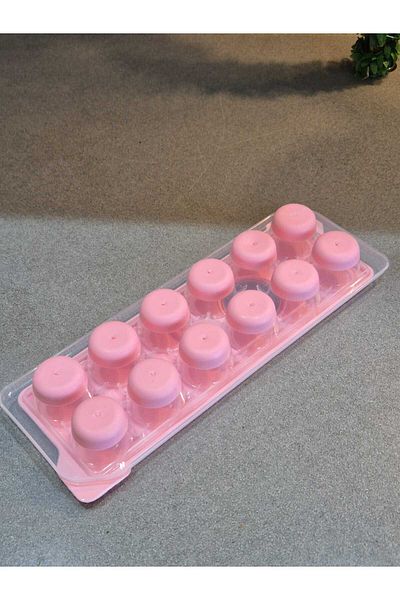 Gondol Silicone Based Thumb Ice Mold 12 Pieces Pink Round Shape Pink 26 X 8 cm Non-Stick Freezer