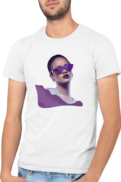 OEM Men's T-shirt Rihanna Violet Concept Fashion Artist Show Off