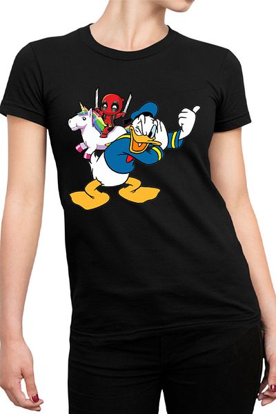 OEM Tricou Femei Donald Duck DeadPool Marvel Universal Studios