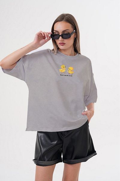 JANSO GROUP -Women Cotton Printed Don'T Speak to Me Short Sleeve Tshirt Oversize Large Size
