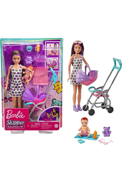 mattel Barbie Skipper Babysitters Inc. Playset - Straight Brunette Hair FHY97/GXT34