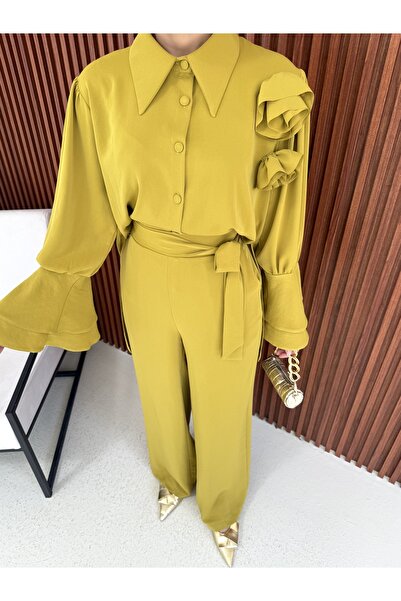 Melike Tatar Σετ Λεπτομερείς Κοστούμιες Τριαντάφυλλο Ντουμπάι 32-2382