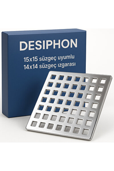 DESIPHON 15x15 Uyumlu 14x14 Krom Süzgeç Izgarası – Paslanmaz Çelik, Dayanıklı...