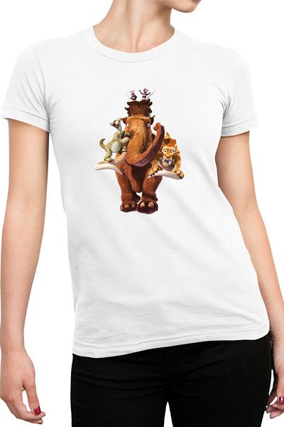 OEM Tricou Femei Ice Age Antic Animals Mammoth Tiger Old Era