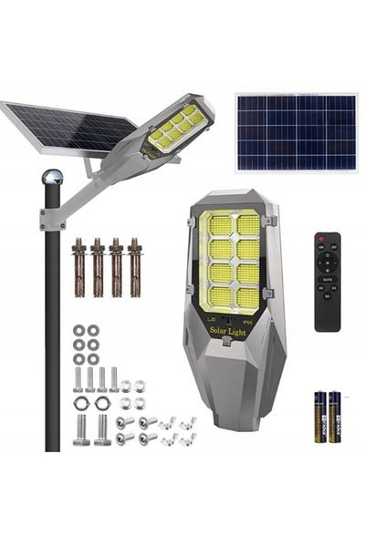 Azaris FELINAR SOLAR DE GRĂDINĂ PE STRÂNP, FELIPIER STRADAL PUTERNIC DE 2000W, BATERIE 40Ah