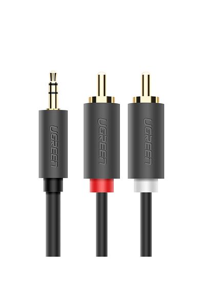 Ugreen Kabel przewód audio 3.5mm minijack (męski) - 2RCA (męski) 5m - szary
