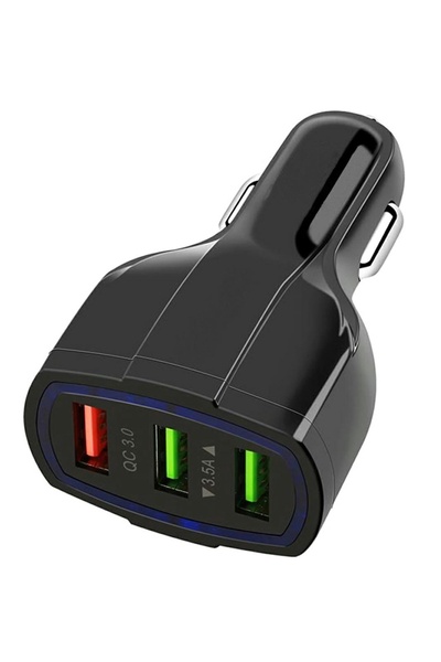 Aptel Incarcator auto, 3xUSB, plastic, negru