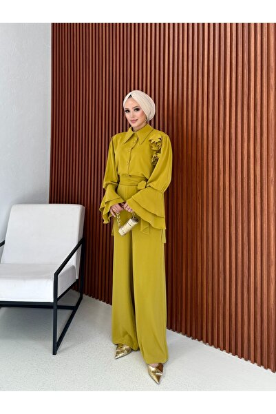 Melike Tatar Σετ Λεπτομερείς Κοστούμιες Τριαντάφυλλο Ντουμπάι 32-2382