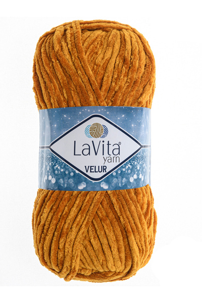 LaVita Yarn Βελούδινο νήμα πλεξίματος στο χέρι 100% Πολυεστέρας 100γρ (7108 Μ...