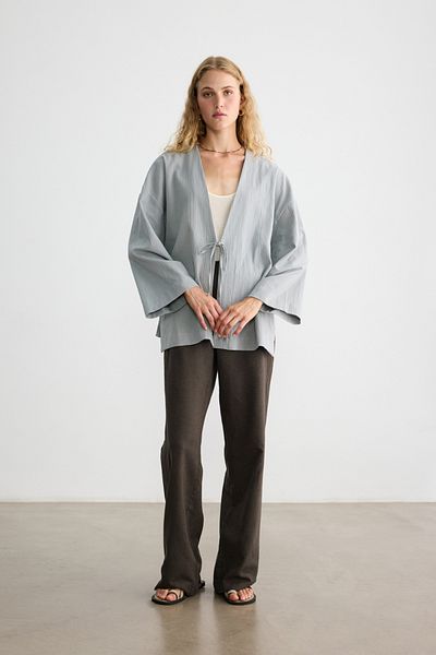 BE BLUE KIMONO TEXTURAT ALBASTRU