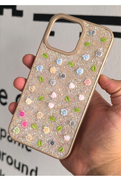 foxpower İphone 16 Pro Max Kılıf Gül Desenli Lüx Silikon