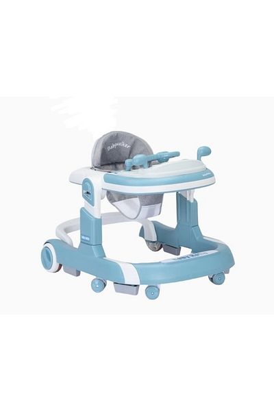 Little Mom Premergator copii 2 in 1 Little Mom Hello Blue, pliabil, cu panou muzical detasabil, cu sezut reglab