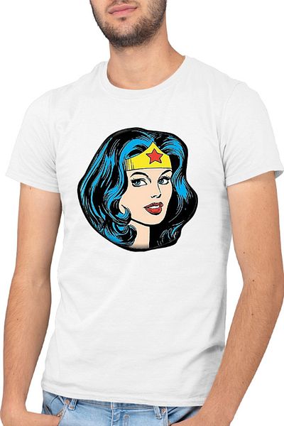 OEM Men's T-shirt Wonder Woman Head Beautiful Heroes Strong